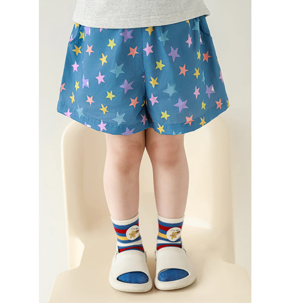 YOEHYAUL/幼悠【甜心女孩】夏肆波下洋气休闲宝宝纯棉 短裤潮X5257