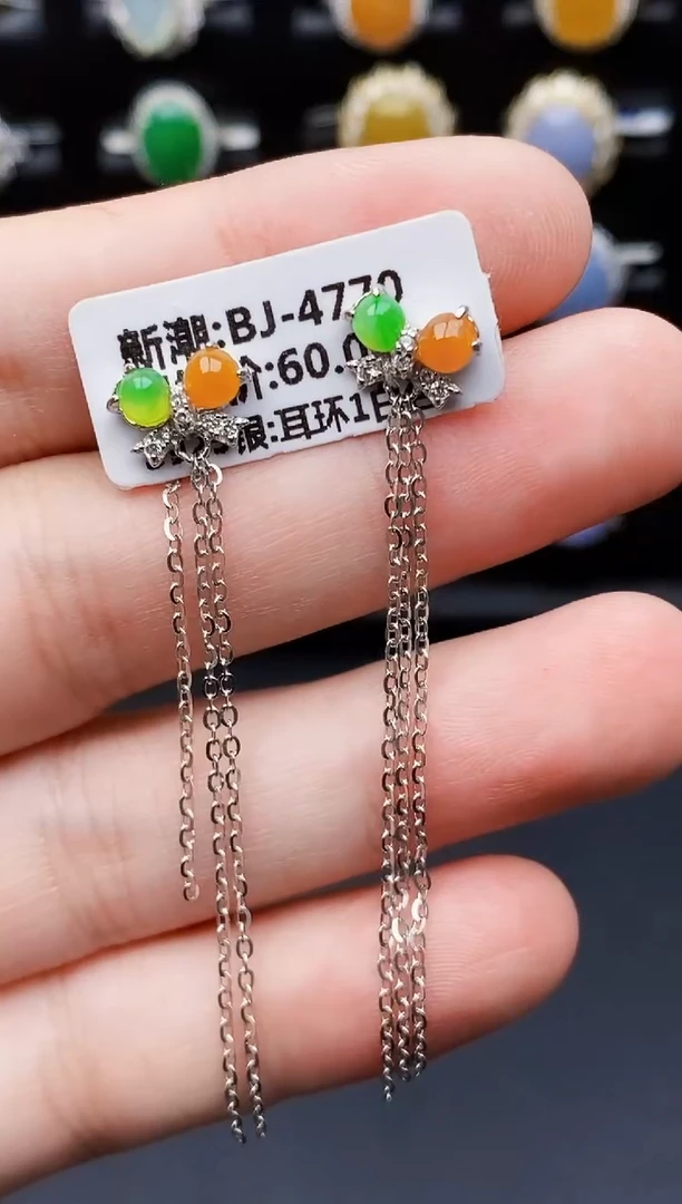银S925镶嵌戒指翡翠4070