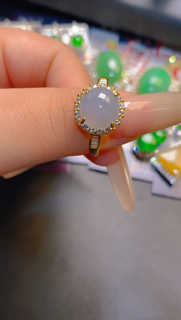 翡翠银S925镶嵌耳饰天然