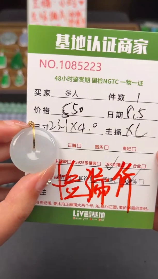 翡翠18K金镶嵌颈饰多人
