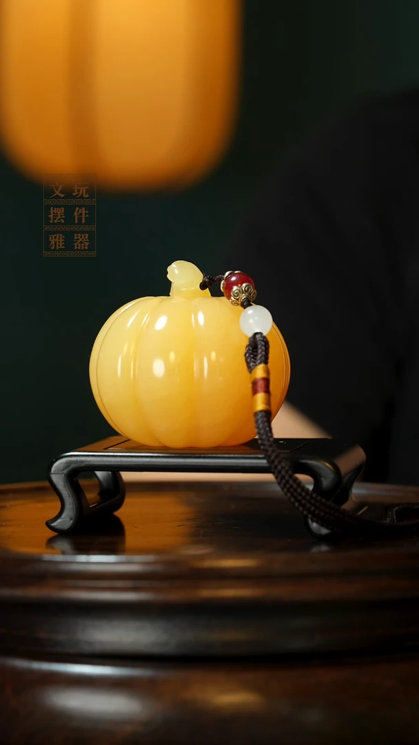 玉《富运南瓜》手把件摆件