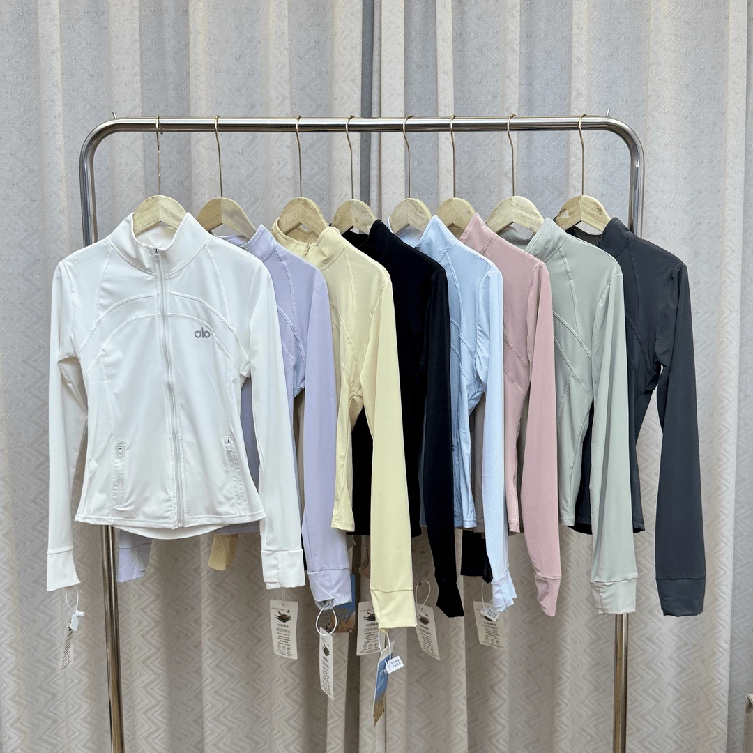 夏季轻薄透气冰丝瑜伽防晒皮肤衣女士修身运动速干外套防紫外线