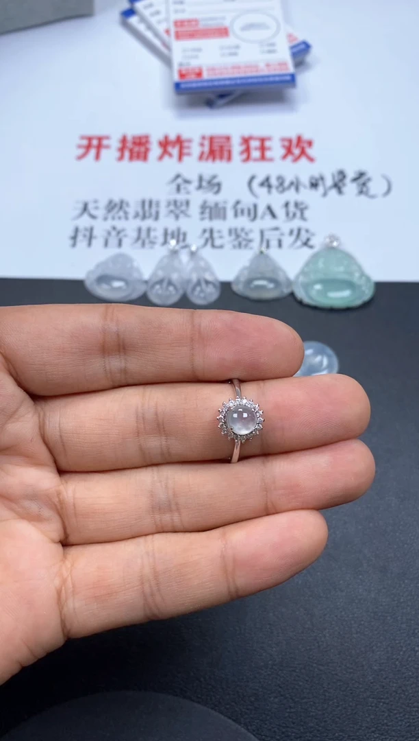颈饰银S925镶嵌翡翠超****裤戒指 告知色根
