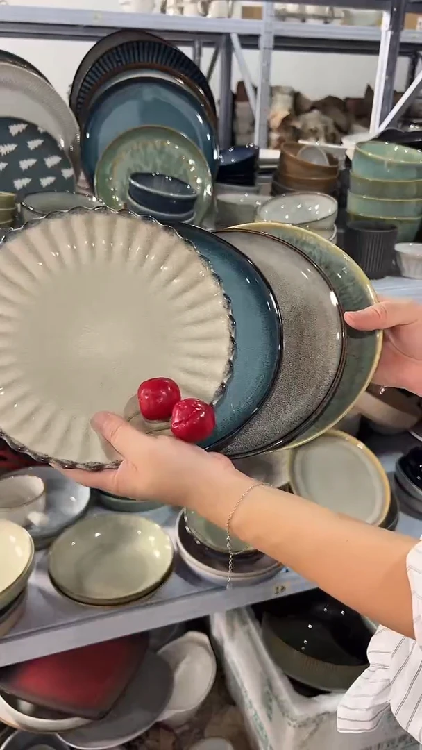 陶瓷外贸尾货瑕疵满20包邮X4 小盘组合