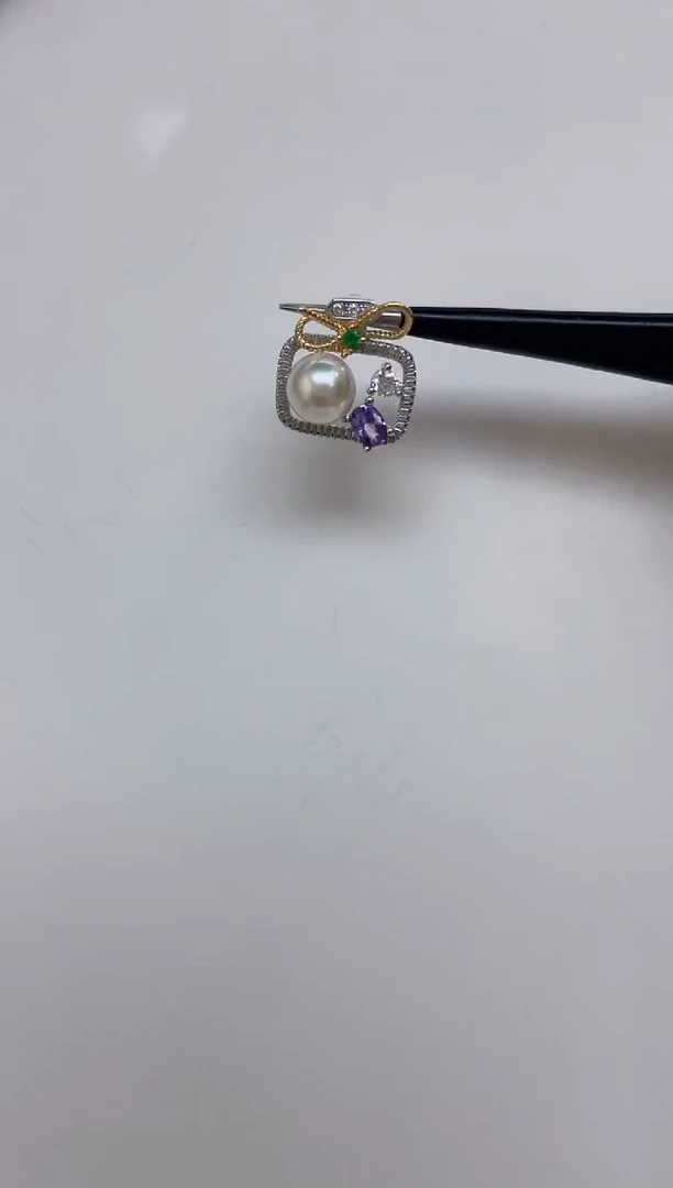 海水珍珠银S925镶嵌颈饰