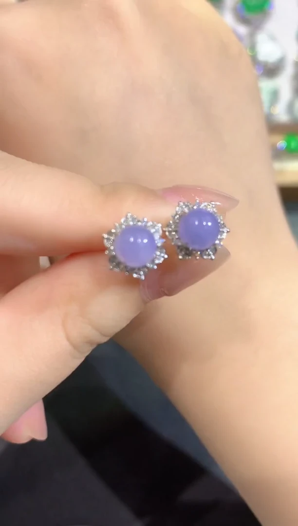 颈饰18K金镶嵌翡翠81-耳饰