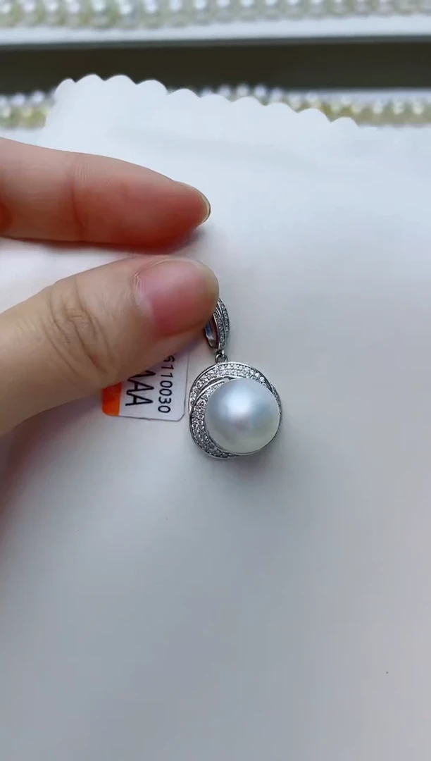 海水珍珠银S925镶嵌颈饰A31