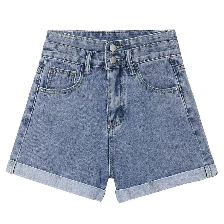 【盐值】清17008大码2025夏新款胖mm高腰牛仔短裤小个子阔腿a字热裤