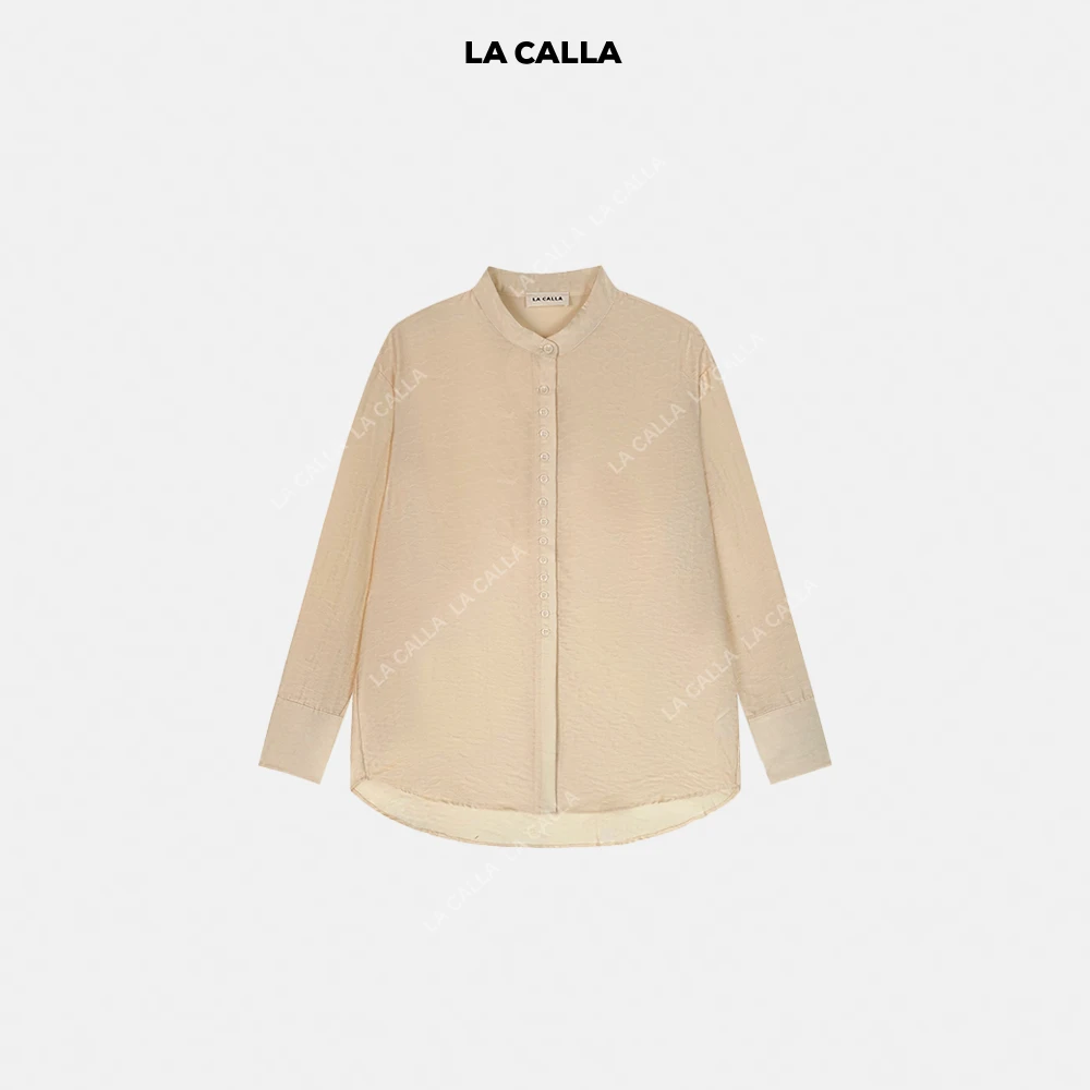 LA CALLA杏纹休闲气质舒适百搭衬衫外套K058