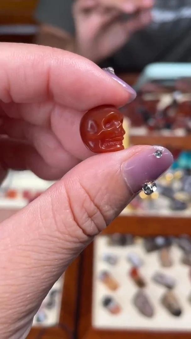 玛瑙/玉髓颈饰未镶嵌15红骷髅