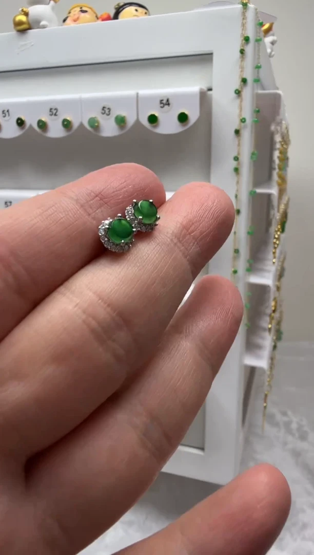 未镶嵌翡翠耳饰未镶嵌a货翡翠