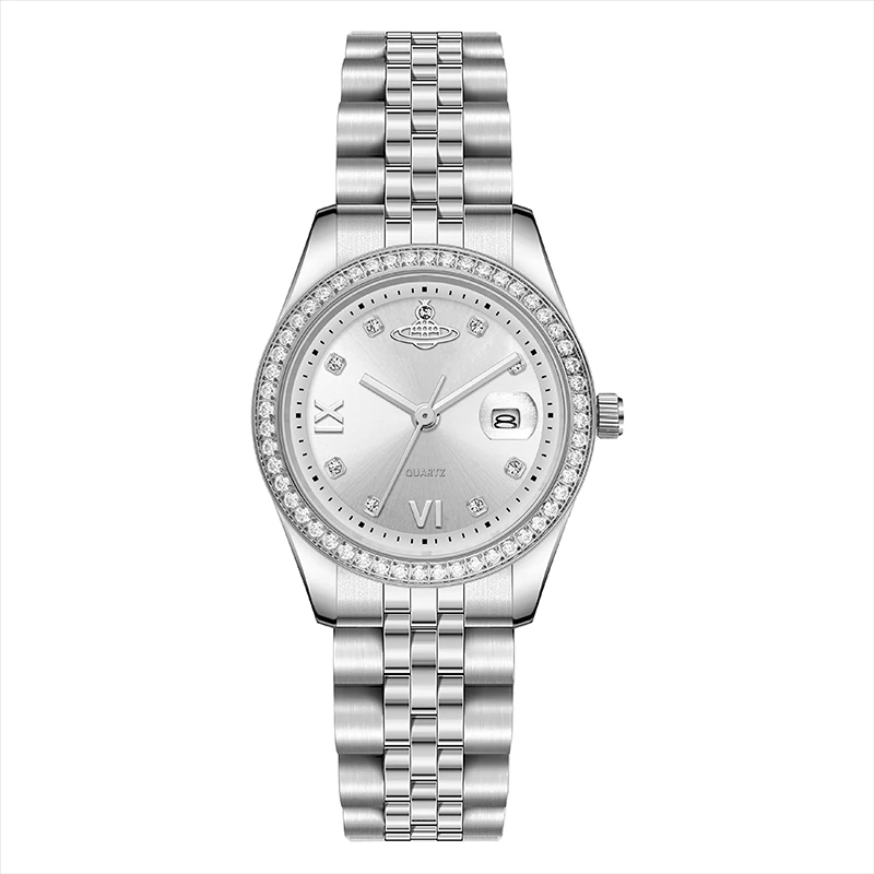 【送手链+项链】防水女士手表女款腕表百搭女表轻奢时尚新款气质石