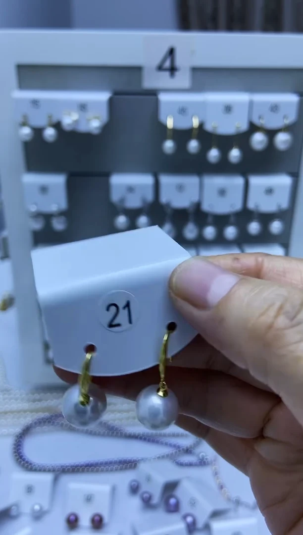 银S925镶嵌耳饰淡水珍珠21