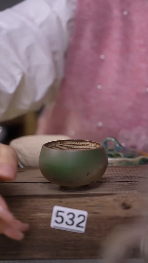 【闪购商品】瓷片设计师手作/青瓜系列杯