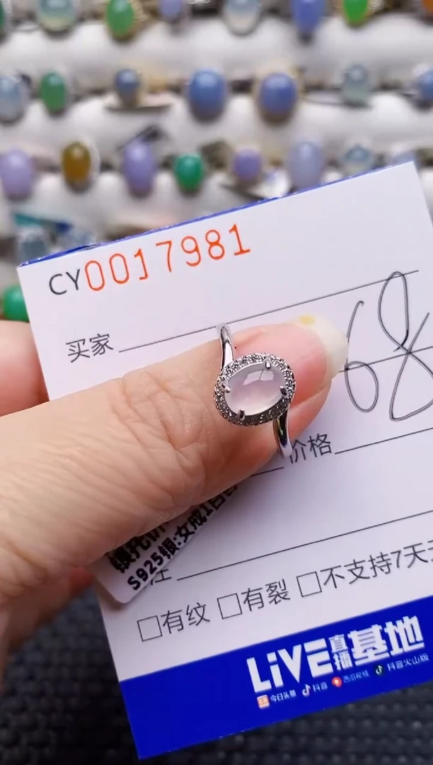 颈饰银S925镶嵌翡翠7981