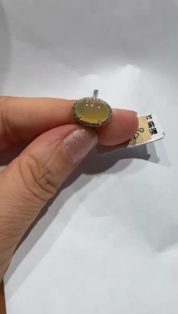 银S925镶嵌戒指翡翠缅甸A货翡翠戒指