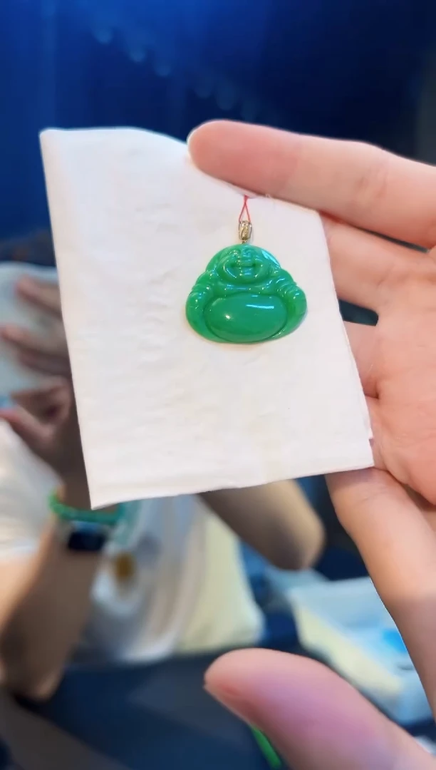 翡翠18K金镶嵌颈饰缅料A货/支持复检/一件