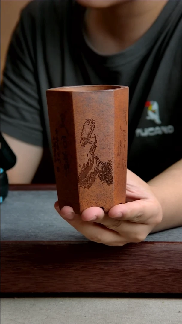 紫砂花盆6*11内径紫砂花盆【金石】