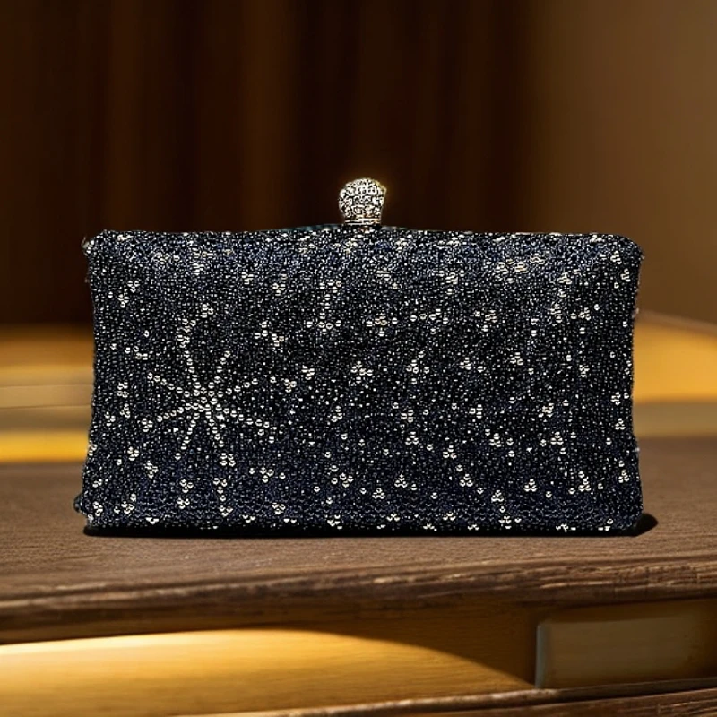 奢华水钻【半岛星空】时尚气质百搭优雅手拿包重工镶钻包包手包女