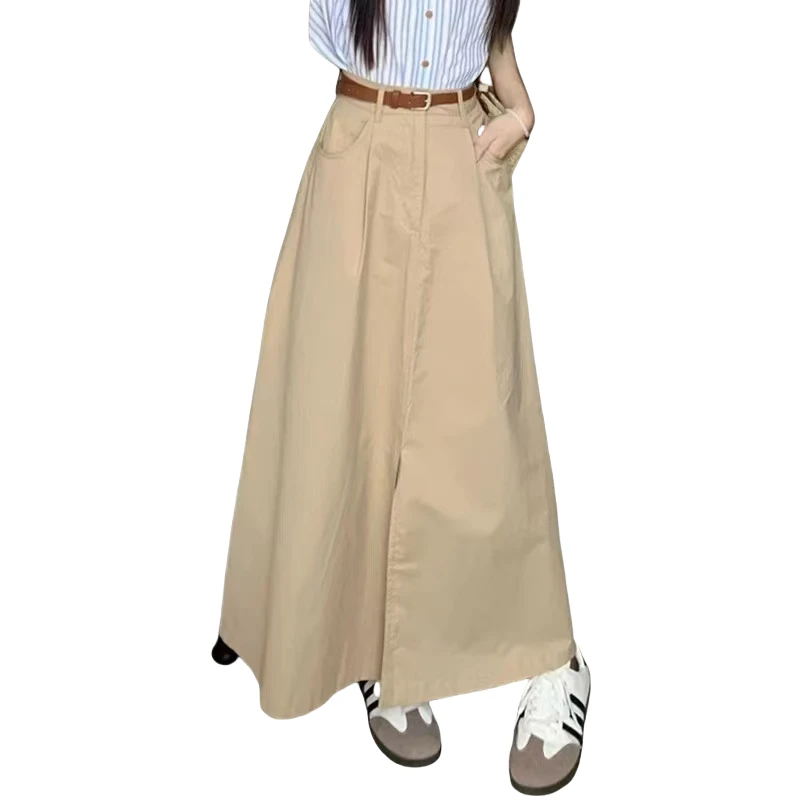 猪猪头家A字版半身长裙带腰带