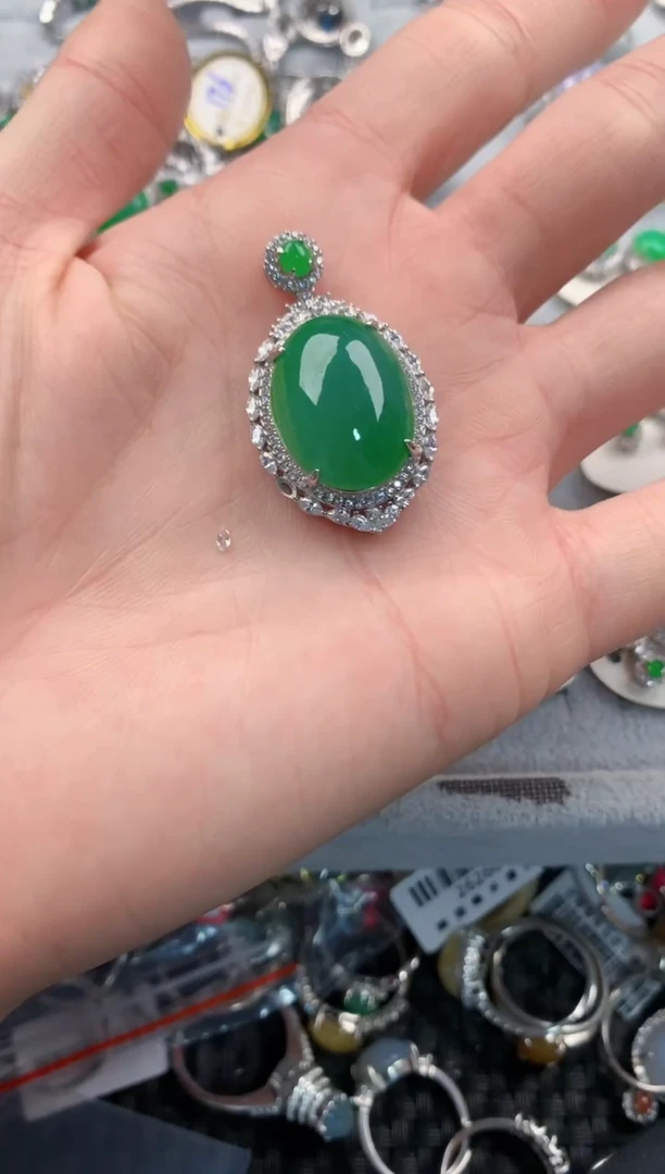 银S925镶嵌戒指翡翠111   2补