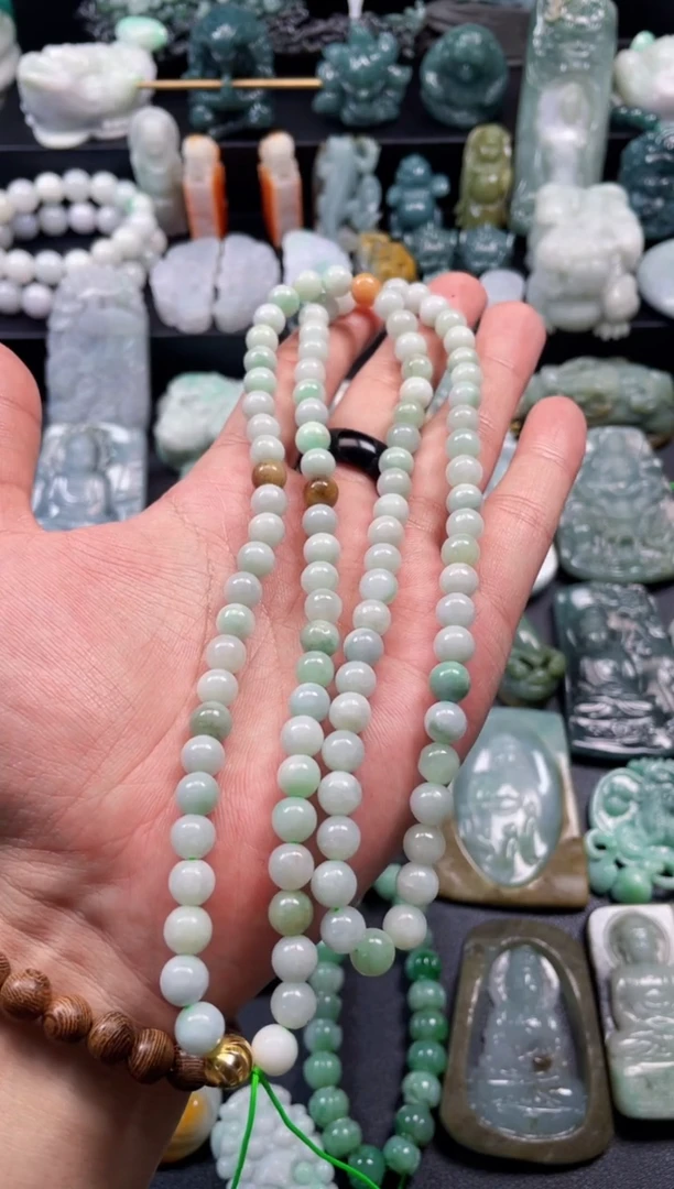 颈饰未镶嵌翡翠23  天然翡翠a货  卡7＋项链