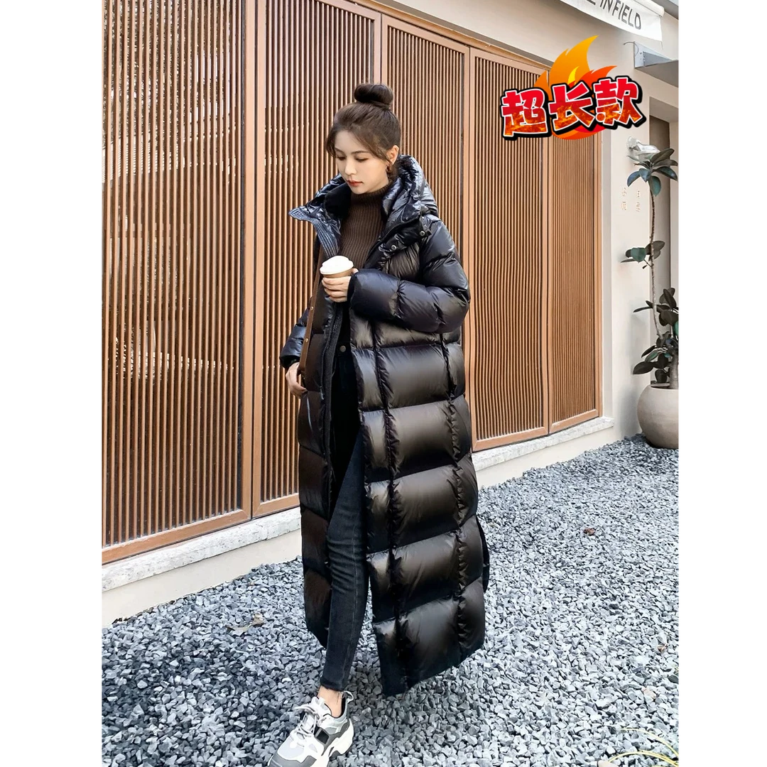 90鹅绒羽绒服保暖显瘦洋气宽松长款加厚韩版中长款过膝超长款