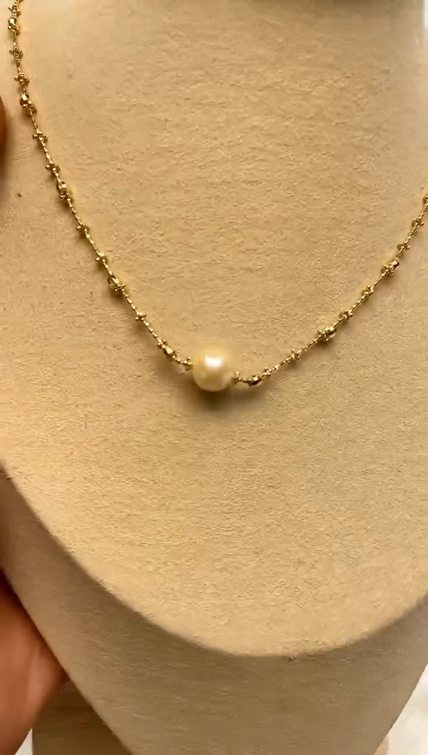 颈饰银S925镶嵌海水珍珠7-8