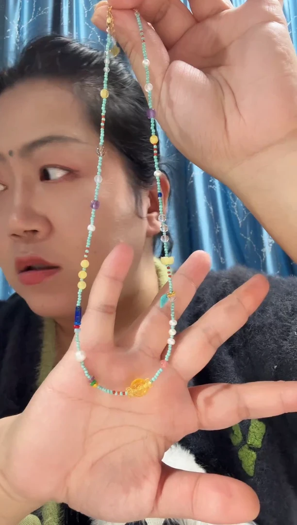 琥珀项链未镶嵌琥珀绿松石多巴胺项链多样性发货