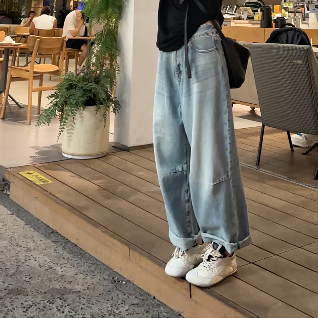 AMAZING IN | 1oo%棉 | 时尚洗水阔腿牛仔裤 A250430-AI54BDT131