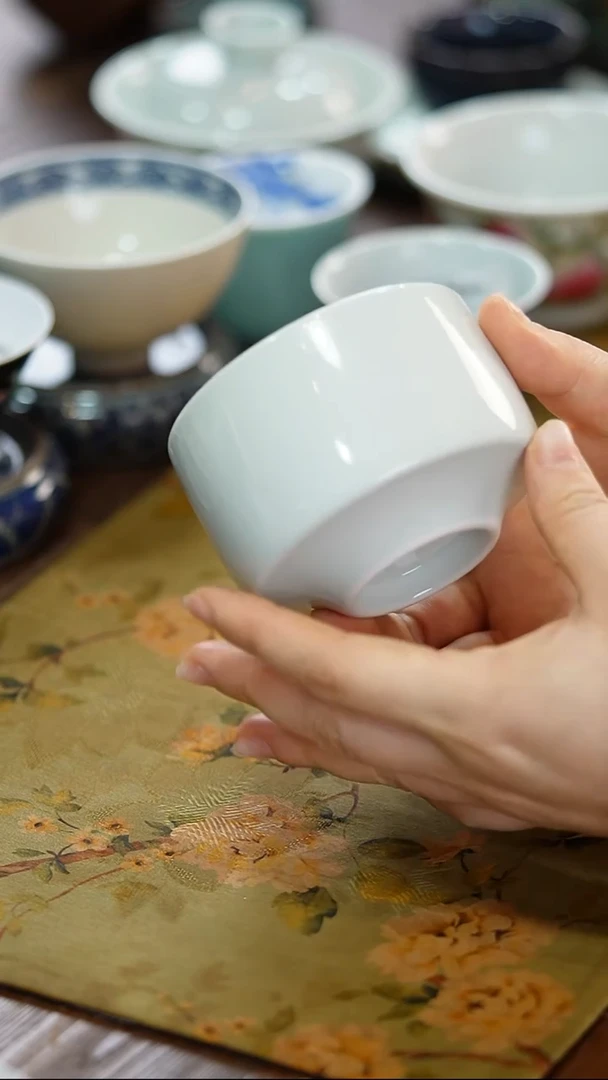 瓷景德镇陶瓷茶器素胎主人杯