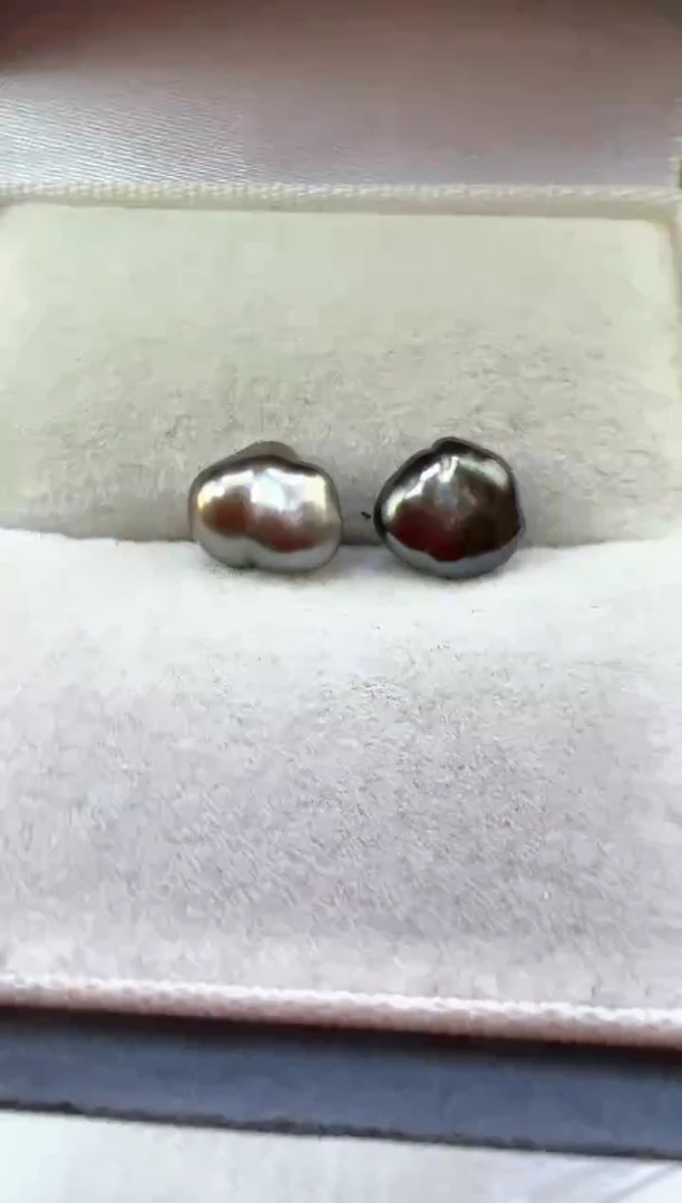 银S925镶嵌耳饰海水珍珠珍珠