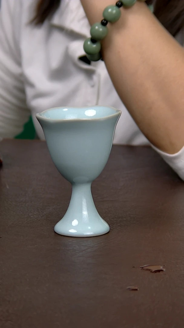 天青花口高脚杯不完美 简装