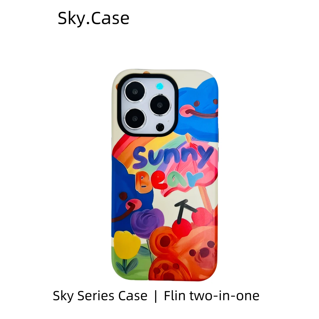 菲林二合一｜适用苹果华为vivo小米oppo手机壳夏日小熊16pro/15/14