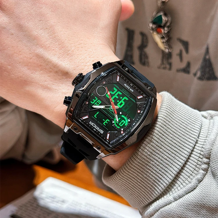 青少年男生桶形户外体育训练运动防水电子表初高中生夜光手表男表