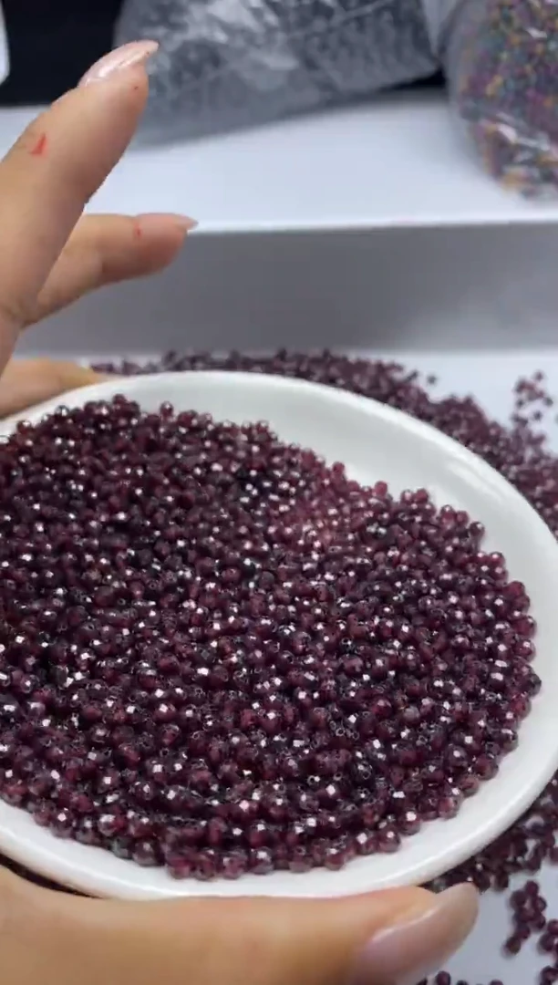 未镶嵌颈饰石榴石w210石榴石切面3mm*50颗