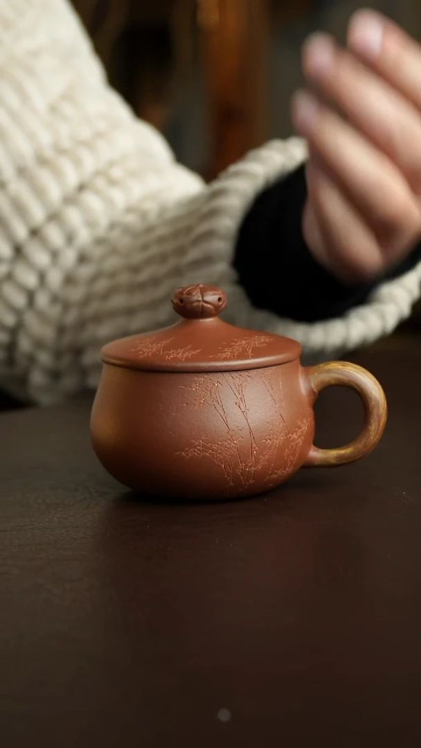 茶杯紫砂57号 李建军老师底槽清小竹盖杯