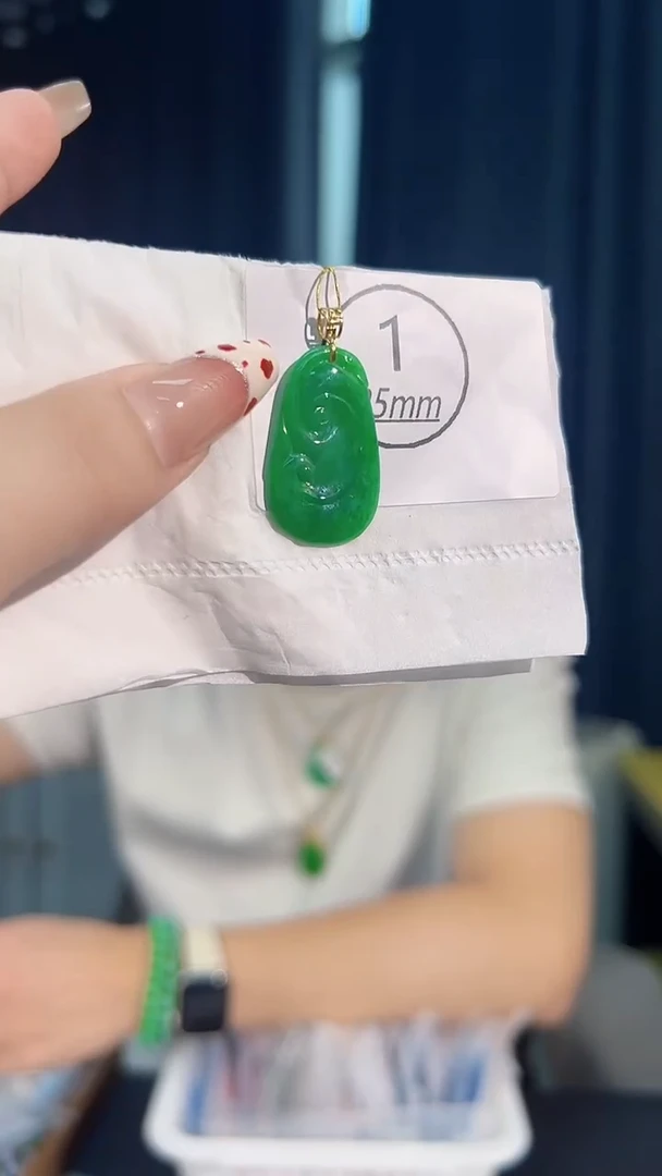 颈饰18K金镶嵌翡翠缅料A货/支持复检/一件