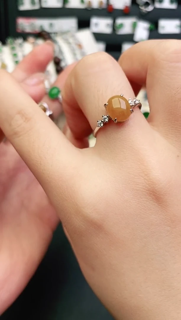 银S925镶嵌戒指翡翠0