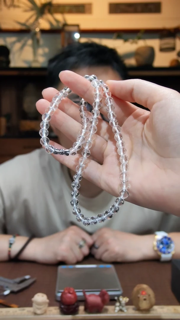 未镶嵌颈饰水晶白水晶多棱切面项链ZD