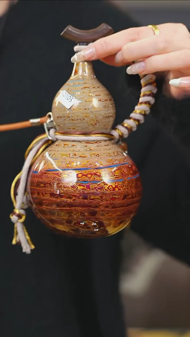 【闪购商品】XO105漆艺酒葫芦不包手串及旋转底座