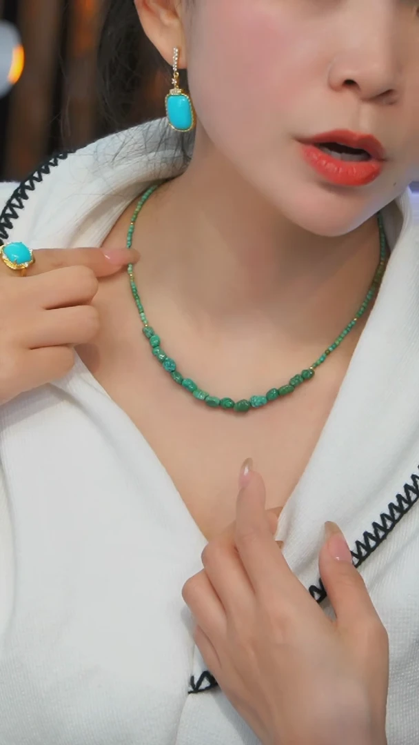 【闪购商品】绿松石项链银S925镶嵌发货一件