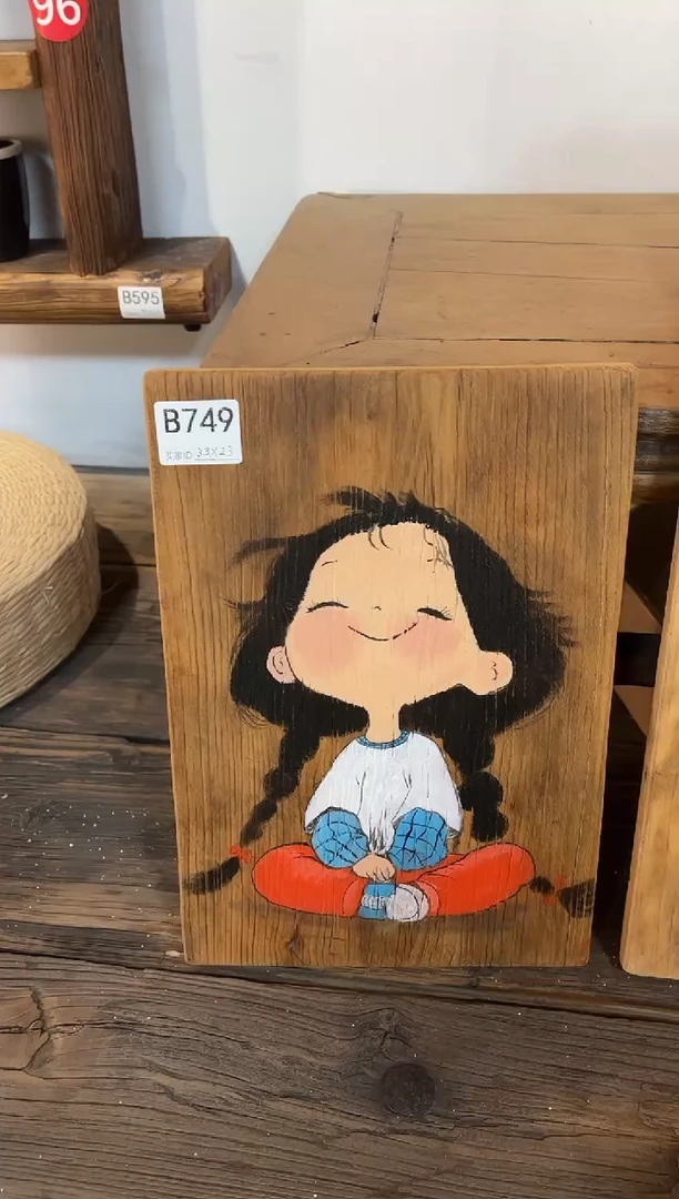 化****）风化老门板丙烯画