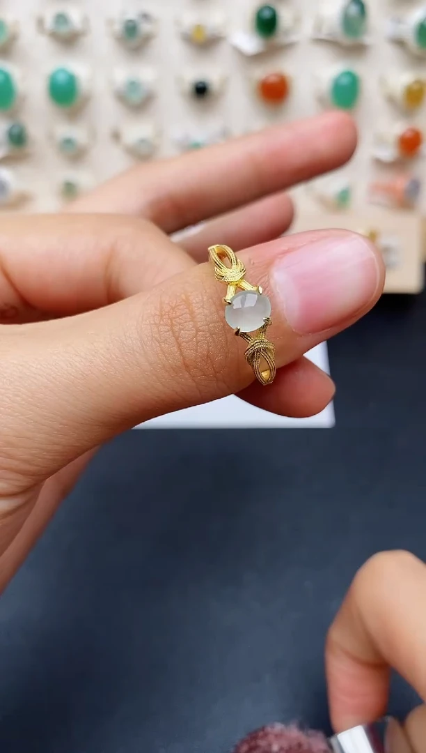 【闪购商品】翡翠戒指银S925镶嵌缅甸翡翠