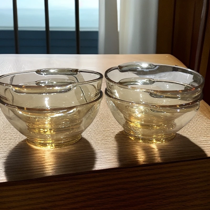 出美琥珀（双耳碗），口径13.5cm、高度7厘米    家用吃饭碗