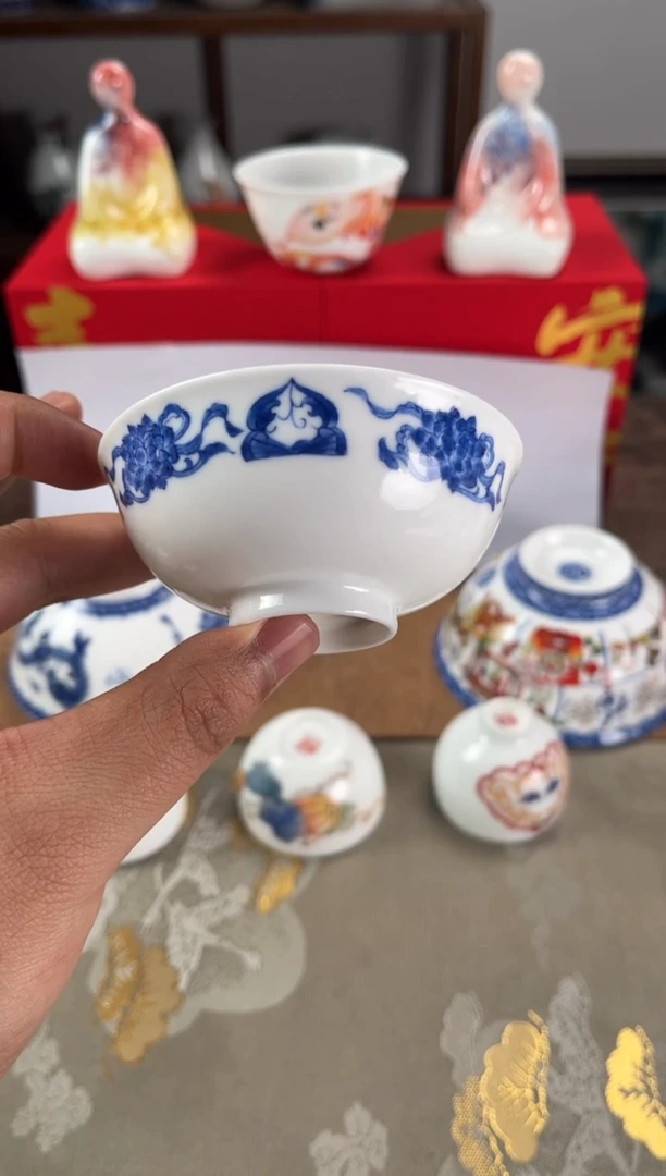 【闪购商品】文祥窑高温釉下手工手绘单杯