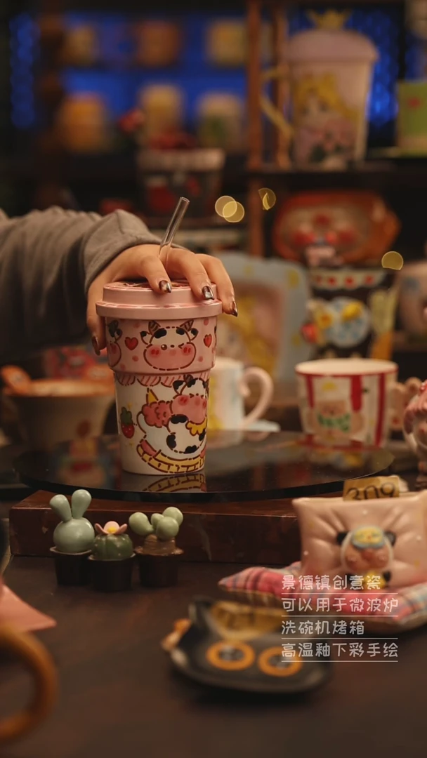 陶瓷景德镇可爱陶瓷釉下彩绘设计师款
