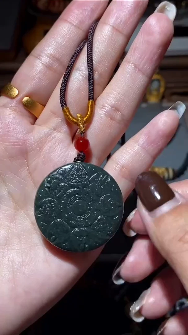 【闪购商品】和田玉颈饰未镶嵌LZ-00962-八大守护+坛城双面项链