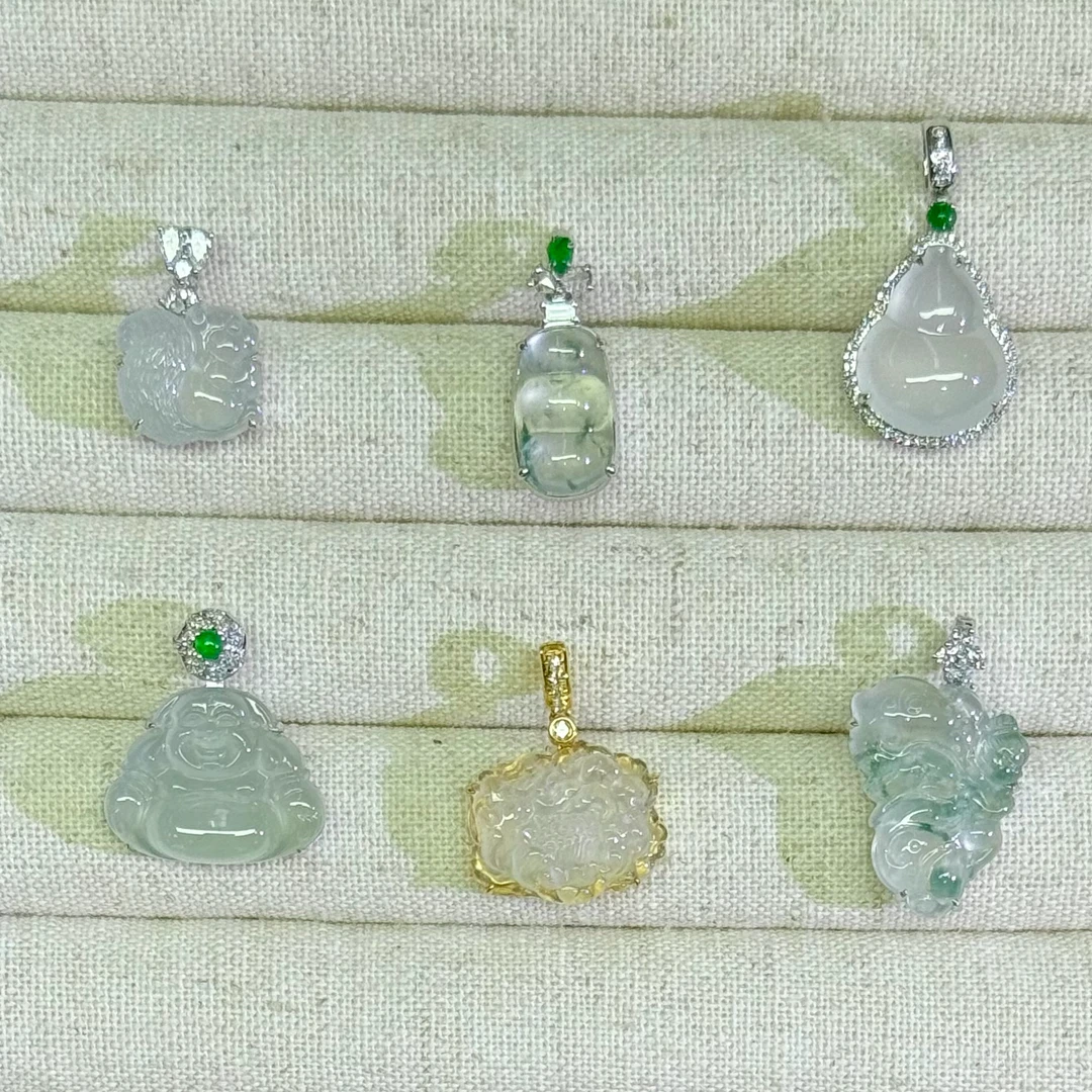 翡翠吊坠1件-18K金-多样性发货只发一件-BW91-JM|CXQ21