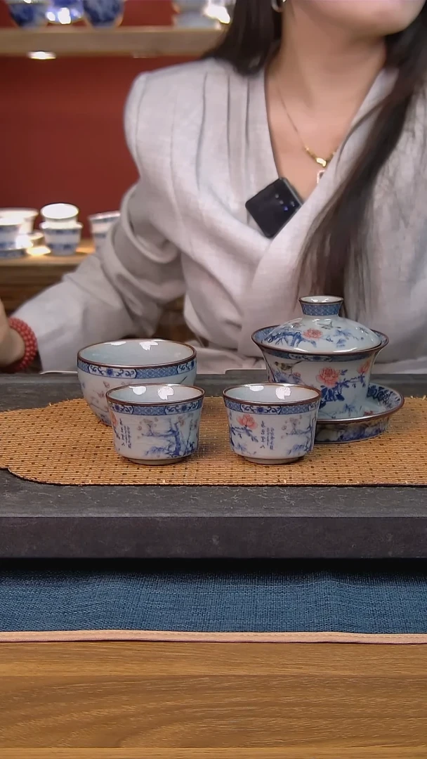 简装家用款4件套 老陶泥开片纹陶瓷茶具